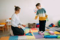 Child in a therapy session,