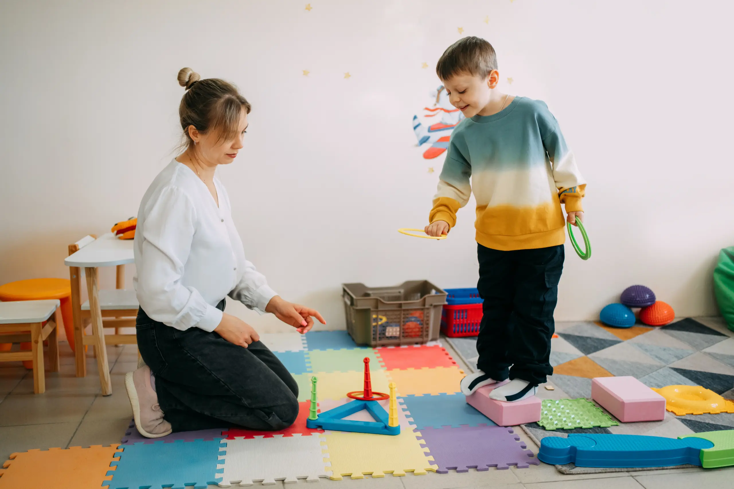 Child in a therapy session,